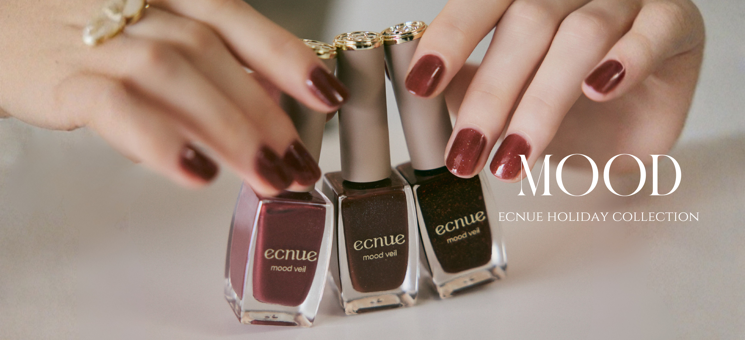 【新作】その日の気分を纏うように、指先を彩る赤。ホリデーシーズンを彩る3色のレッドトーンコレクション moodが新登場。