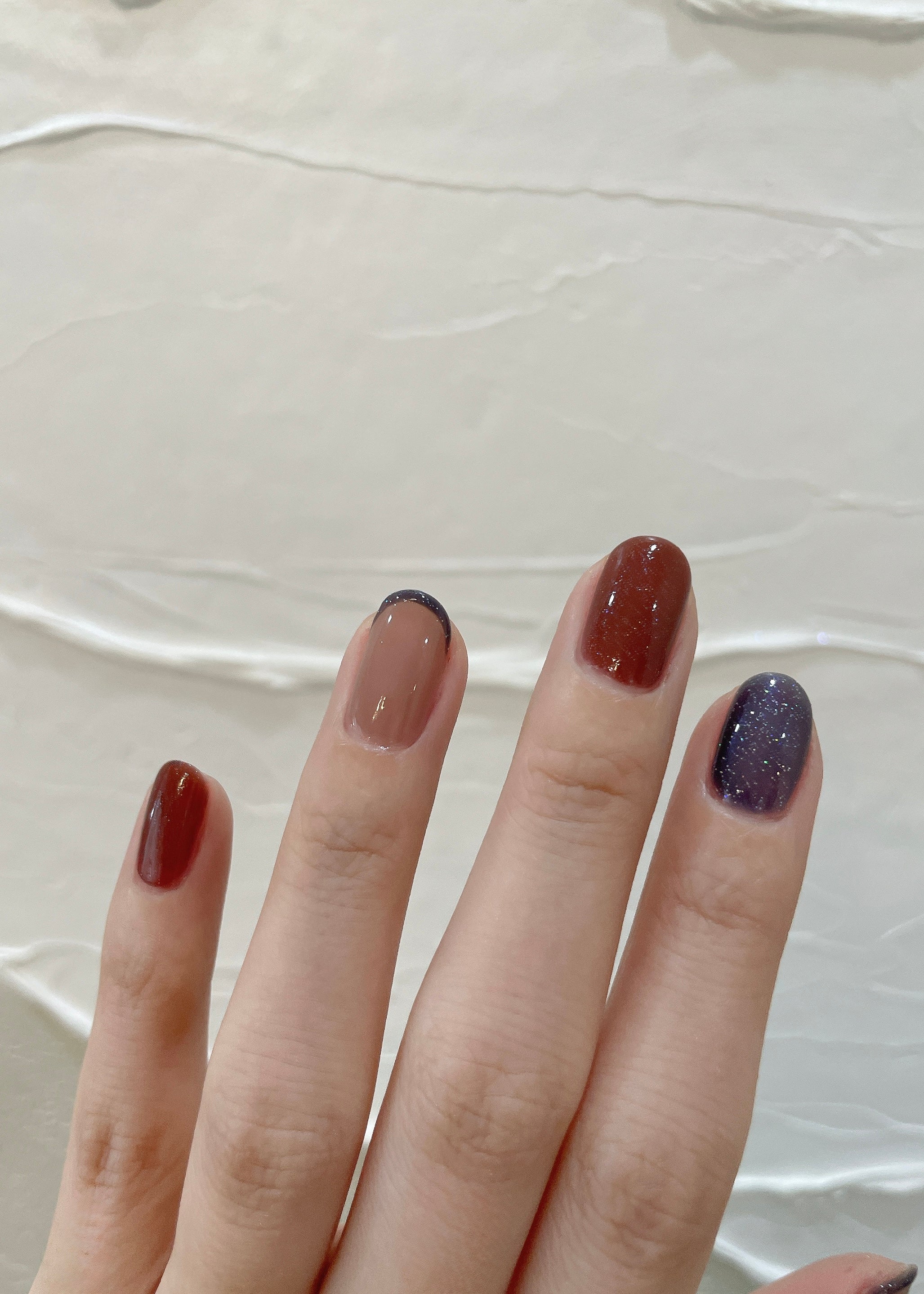 〔 ナイトキャラメルネイル 〕